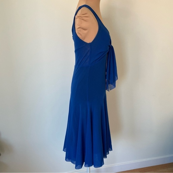 Jean Paul Gaultier Fuzzi Blue Mesh Sleeveless V-Neck Knot Front Dress EUC Size S - Picture 4 of 8